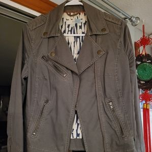 Gray Boden Moto style Cotton Jacket